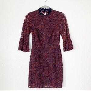 Top Shop | Lace Bell Sleeve Dress key Hole Back